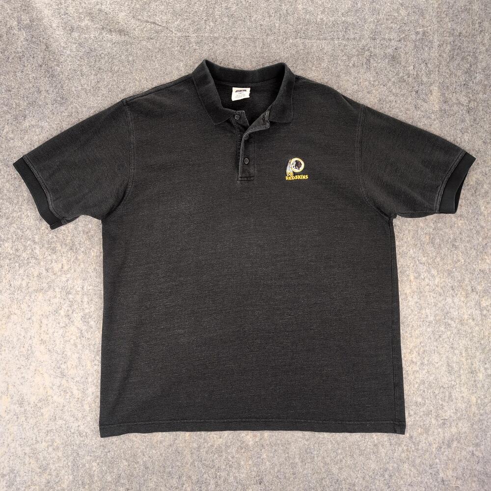 Washington Redskins Shirt Mens XL Black NFL Football Polo Short Sleeve CSA